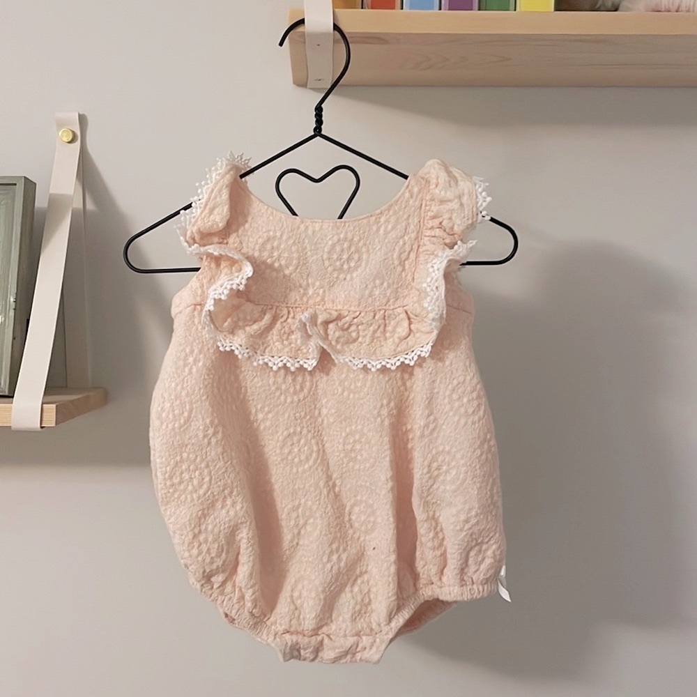 Needlepoint Lace Angel Ruffle Bubble Baby Girl 3-6 by Catherine Malandri…
